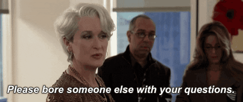 Meryl Streep telling an employee off